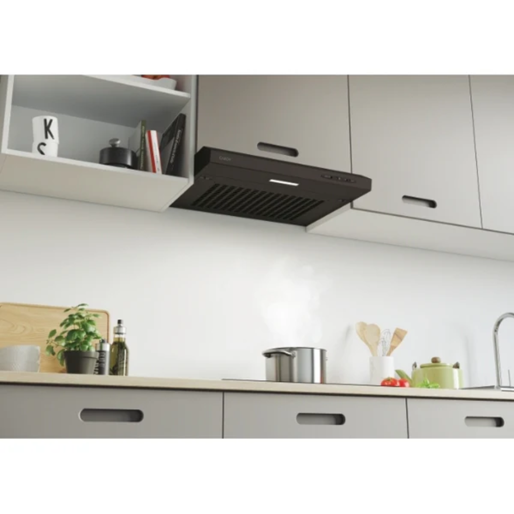 Candy Hotte Encastrable Casquette 60 cm Filtre à charbon & Aspiration 209 m³/h, CFT610/4N/1