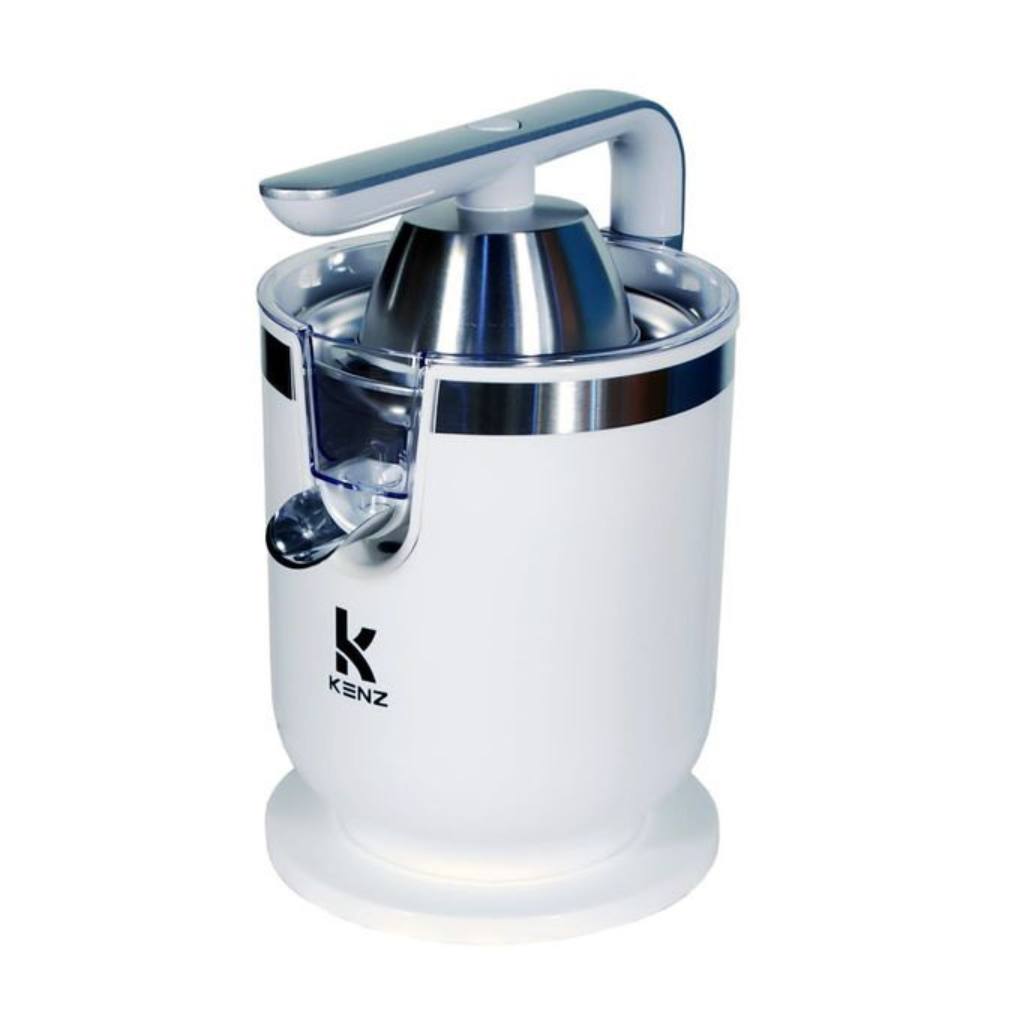 Kenz Presse-Agrumes Électrique Filtre Inox, 2 Cônes, Poignée Aluminium, DR-7802