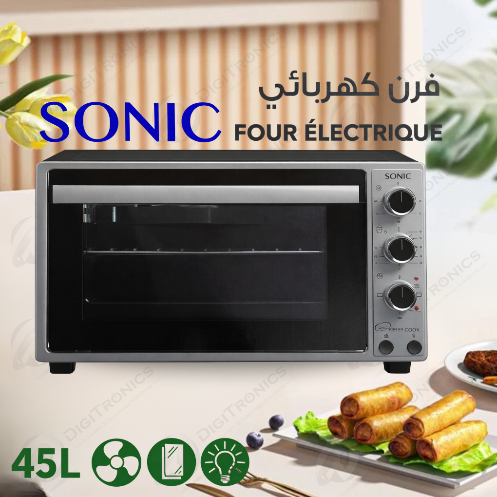 Sonic Four Électrique Chef Cook 45L 6 Fonctions, Chaleur Tournante & Double Vitrage, FE5022SC