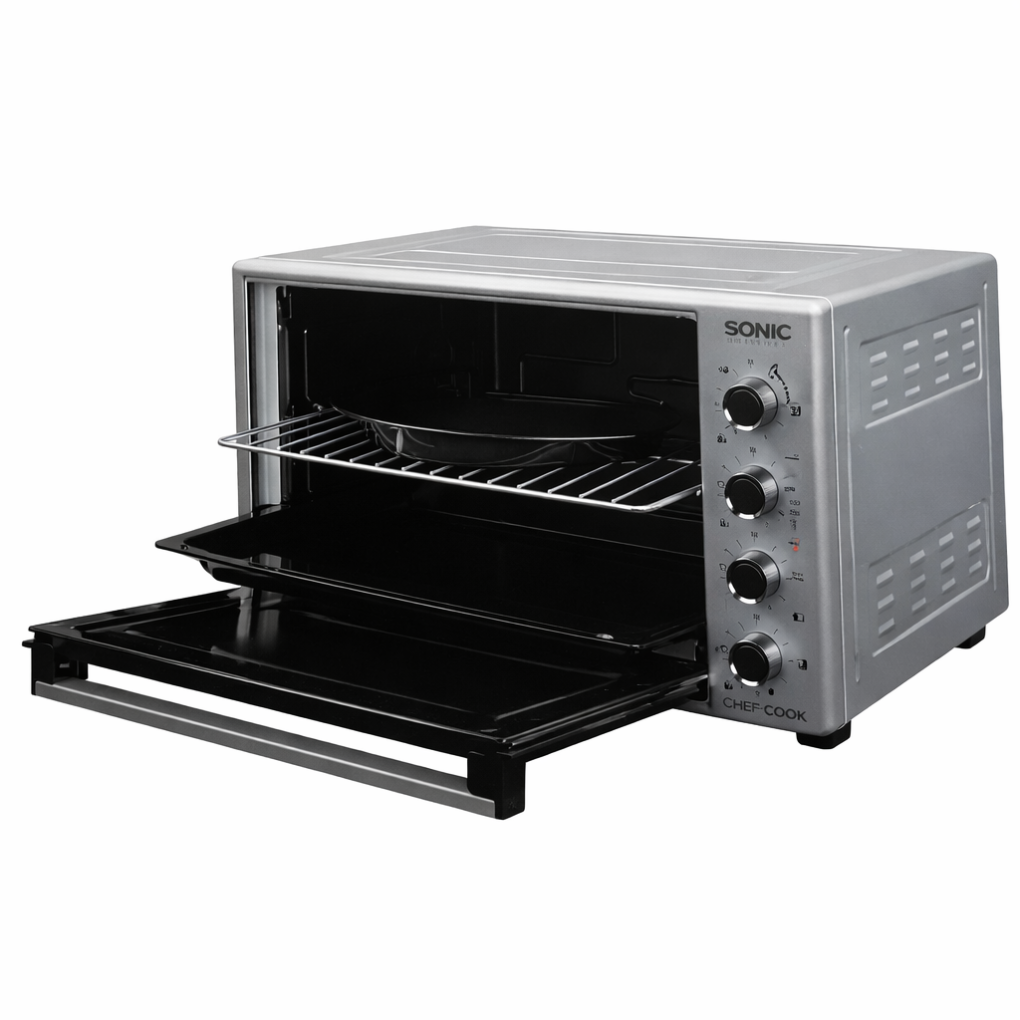 Sonic Four Électrique Chef Cook 70L, 6 Fonctions, Chaleur Tournante & Double Vitrage, FE8522SC