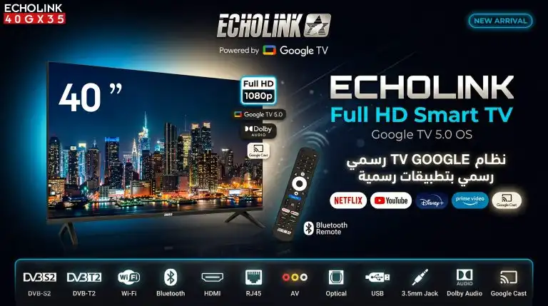ECHOLINK 40GX35 SMART TV FULL HD 40″ GOOGLE TV + Support