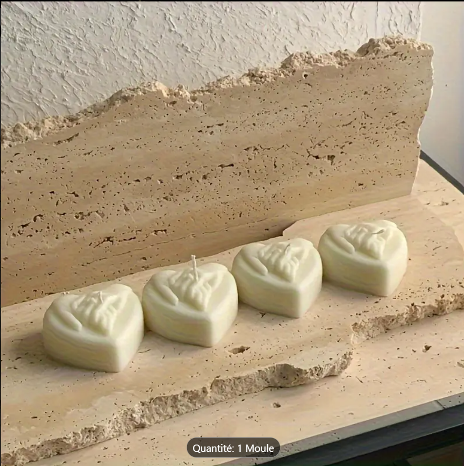 Image de 1 Pc Moule En Silicone à Bougies En Forme Cœur Main dans la Main 3D Pour La Fabrication De Savon bougie