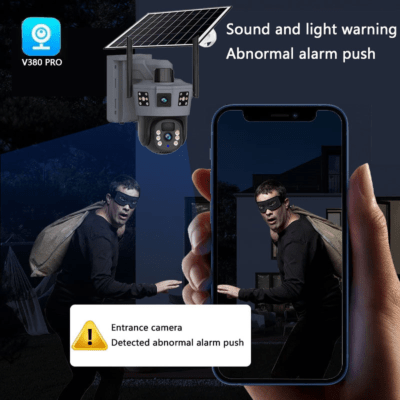 Image de 12Megapixel 4G كاميرا مراقبة بالطاقة الشمسية ثلاثية الشاشات - Unbranded