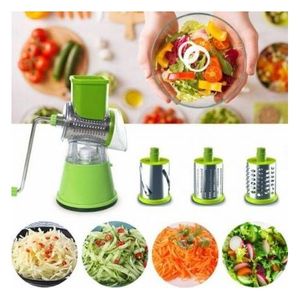 3 en 1 - Mandoline multifonction - Râpe manuelle et rotative - Avec 3 lames de hachoir