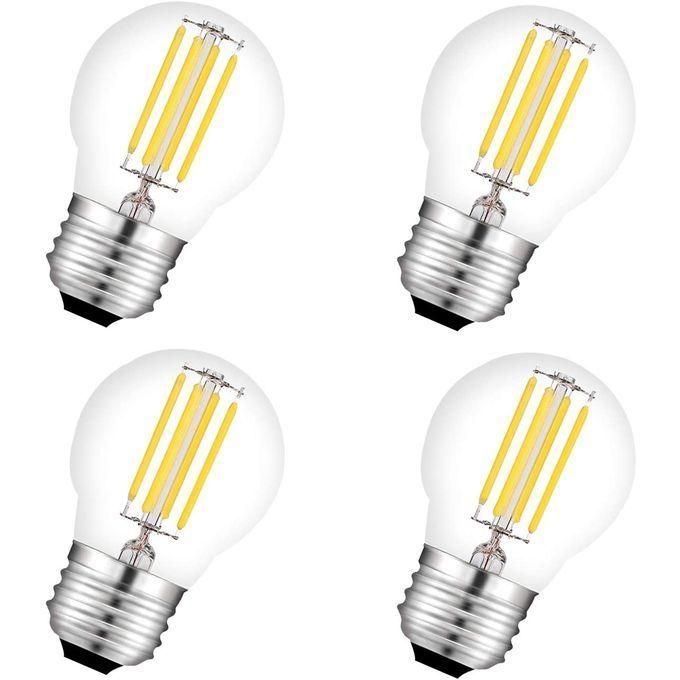 4 Ampoules G45 LED 4W filament Blanc Chaud 2700K (lumières jaune)