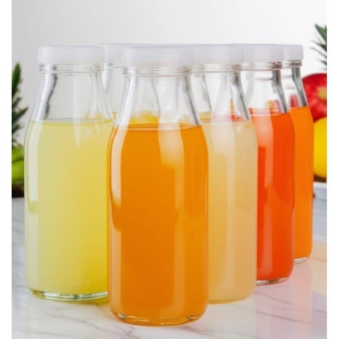 6 mini Bouteilles en verre – Élégantes &amp; Pratiques 200 ml-pour jus -stockage epices-jares