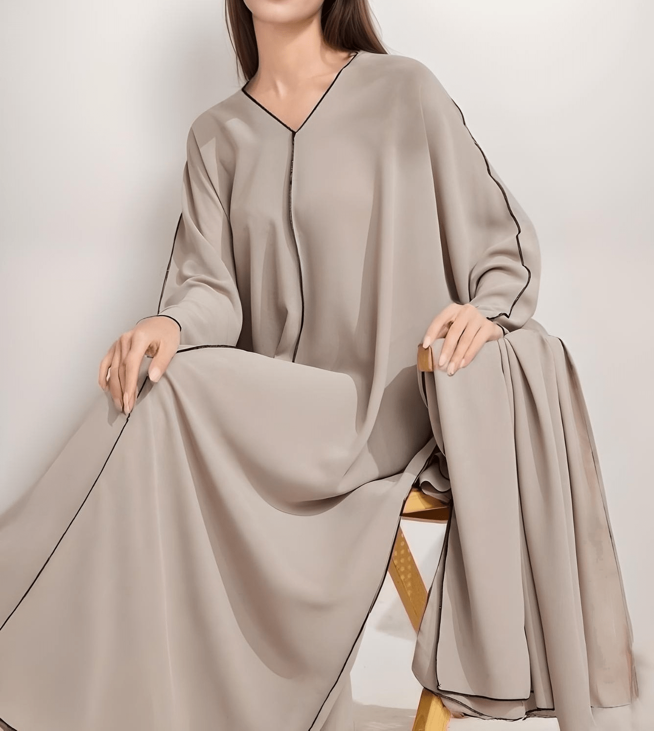 Image de Abaya élégante en crêpe - Unbranded