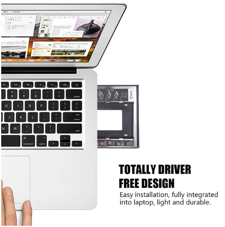 Image de Adaptateur Support pour 2eme disque dur 2,5 "SSD Caddy Disque Baie Lecteur Optique Dur 9,0 mm SATA vers SATA,PC Portables - Unbranded