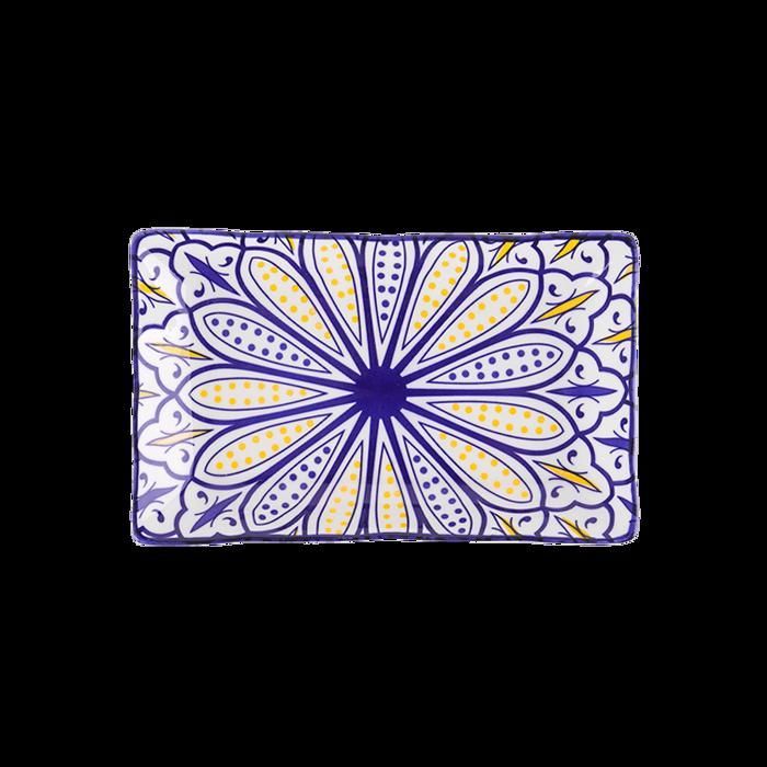 Assiettes  - Rectangulaire - Bleu - 25cm x 12cm - Lot de 2 pièces