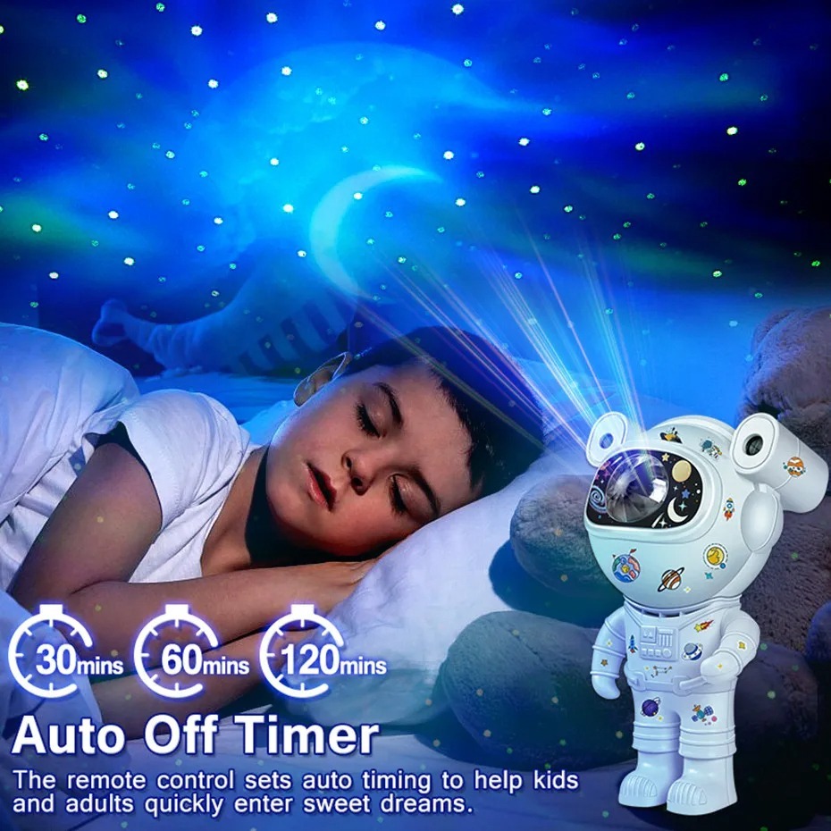 Astronaut – Lampe de Nuit avec Haut-Parleur Bluetooth et Contrôle à Distance 360°