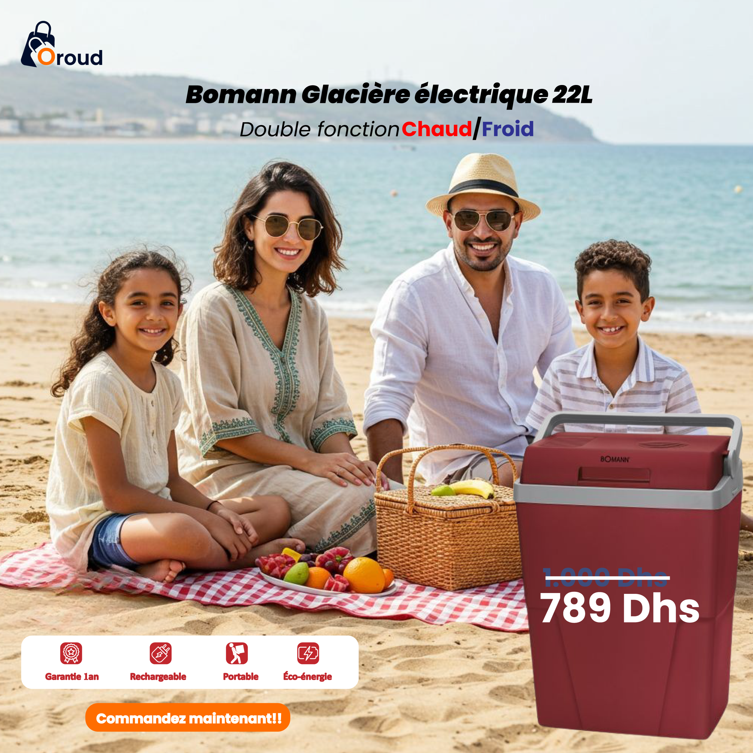 Image de BOMANN Glacière de voiture électrique 22L ROUGE - Unbranded