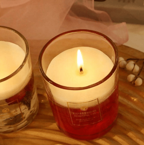 Image de Bougie parfumée en verre fleur séchée - Unbranded