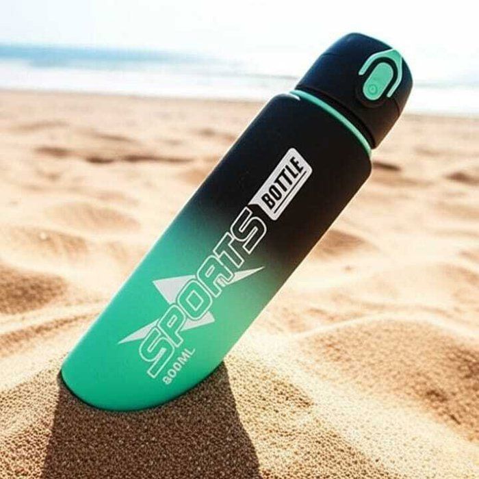 Image de Bouteille d'eau de sport isotherme en plastique sans BPA 1L avec couvercle couleurs aléatoires - Unbranded