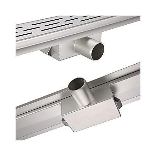 Caniveau de douche - En acier inoxydable - Avec siphon - 50cm