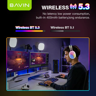 Image de Casque Bluetooth RGB sans fil BAVIN BH32 - Unbranded