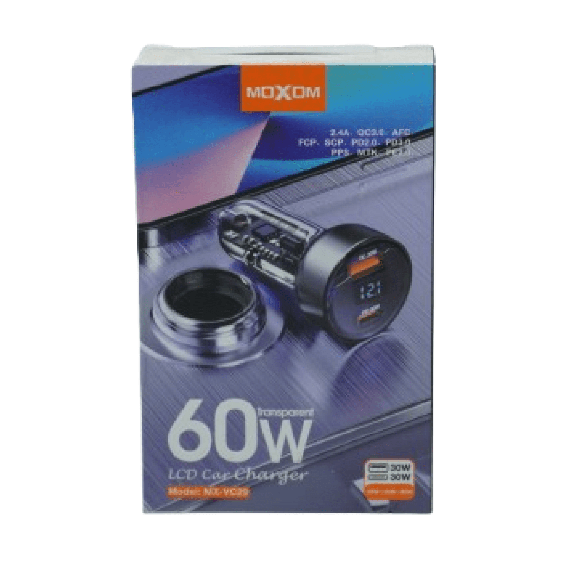 Chargeur de Voiture 2 Port USB Type C 60W - MOXOM