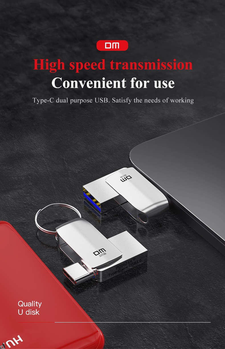 Image de Clé OTG Type C USB 3.0 Marque DM 128 Go - Unbranded