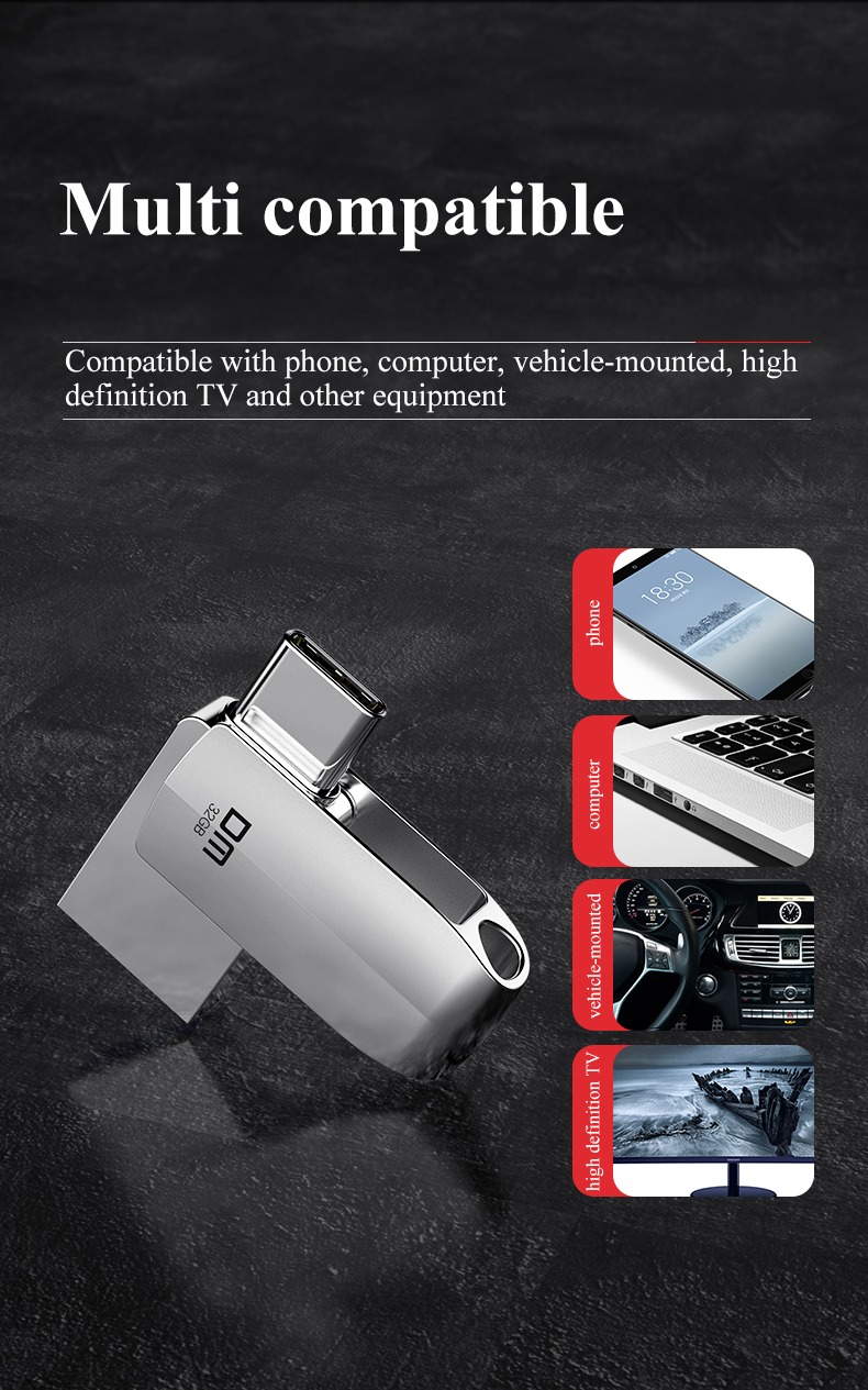 Image de Clé OTG Type C USB 3.0 Marque DM 128 Go - Unbranded