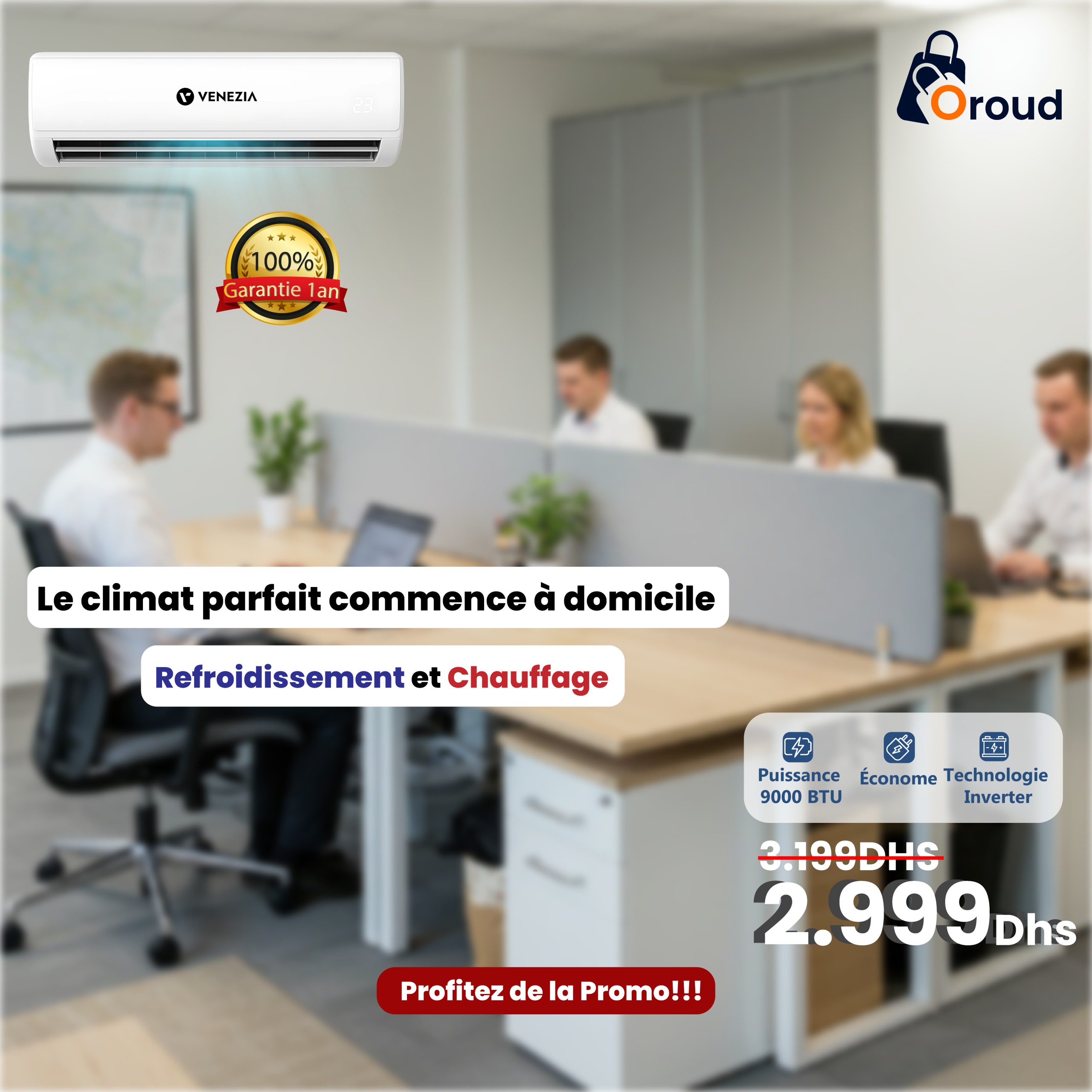 Image de Climatiseur VENEZIA  9000BTU CH9INVW