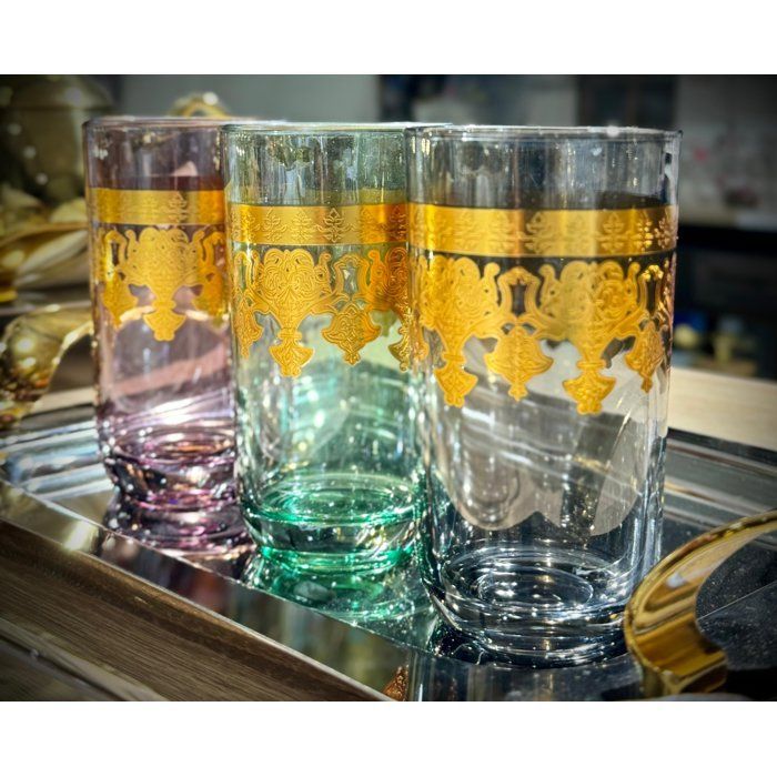 Image de Coffret de 6 Verres en cristallin - Multi Couleurs - 280 ml - Cristal - Set de 6 - Élégance et Qualité - Unbranded