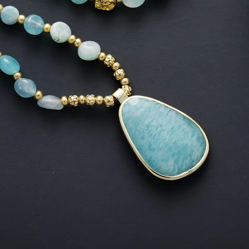 Image de Collier et Pendentif en Amazonite - Unbranded