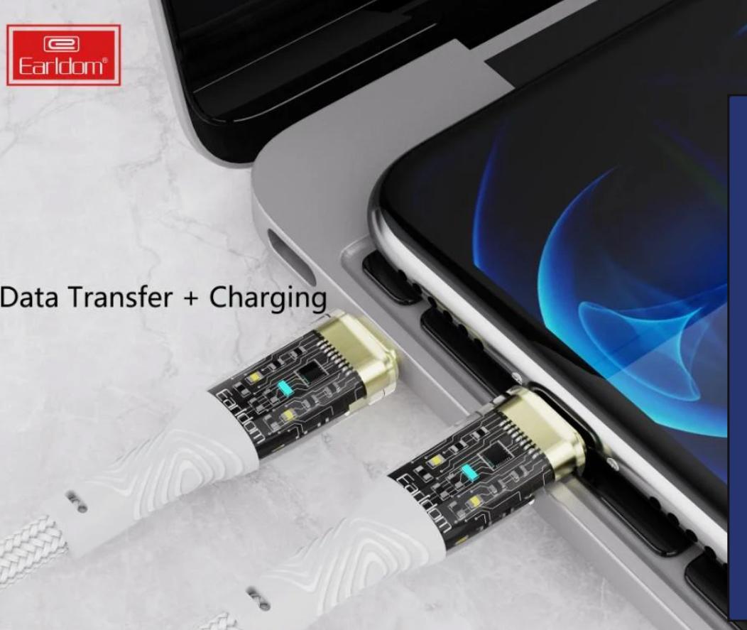 Earldom EC-179C-L Câble tressé en tissu USB-C vers Lightning