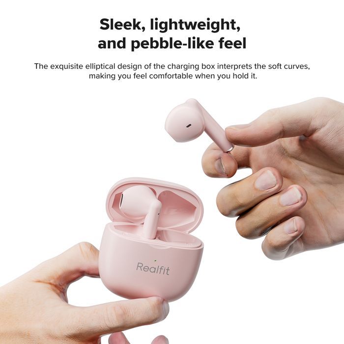 Image de Écouteurs intra-auriculaires Bluetooth Realfit F1, Type-C Couleur : Rose - Unbranded