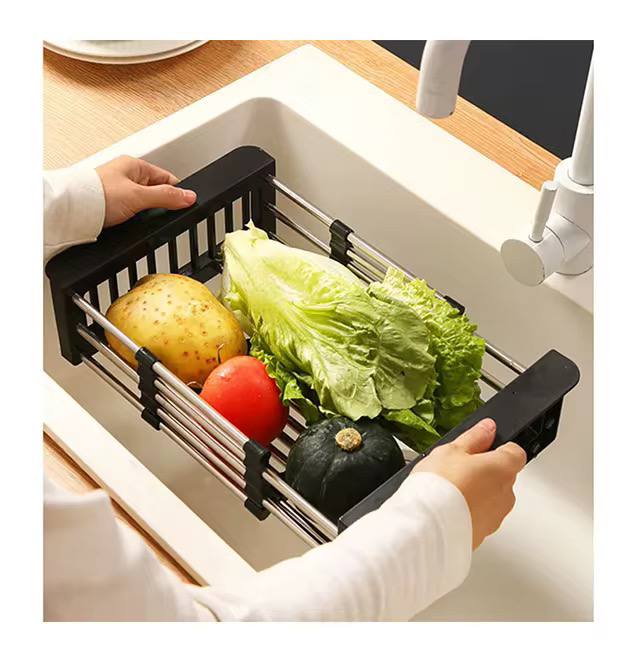 Égouttoir de vaisselle pour Évier de cuisine extensible, égouttoir de fruits