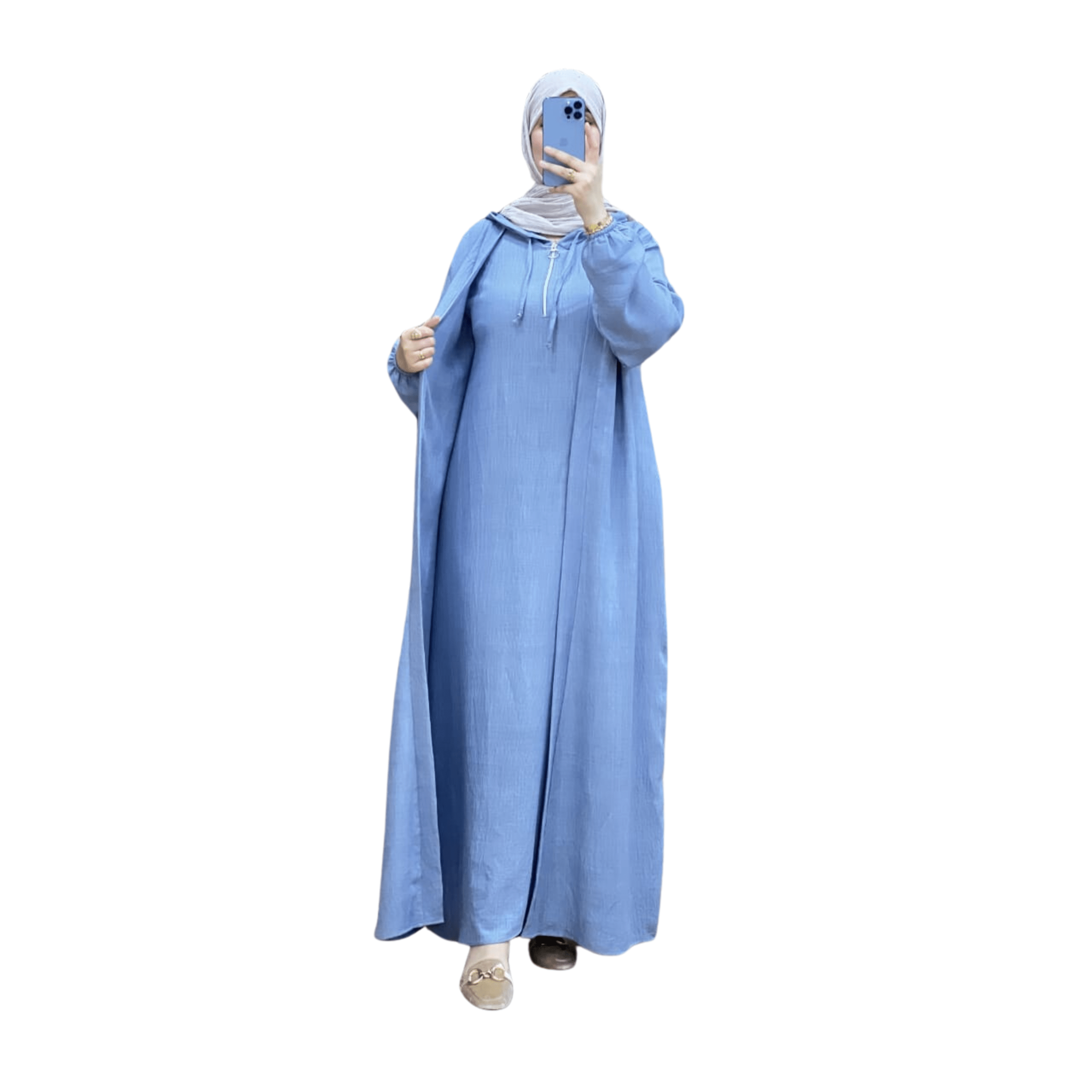 Ensemble 2 pièces en lin Chemise à manches longues boutonnée et pantalon Robe Abaya "Tenues de Dubaï"