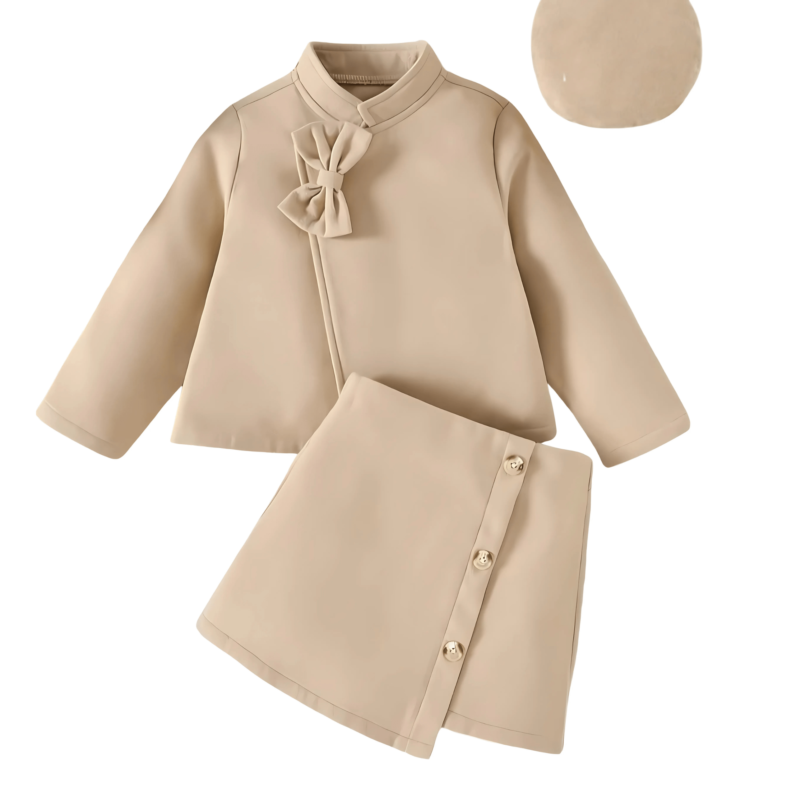 Image de Ensemble 3 pièces cardigan/jupe tricotés et chapeau pour filles, vêtements d'automne pour enfants - Unbranded