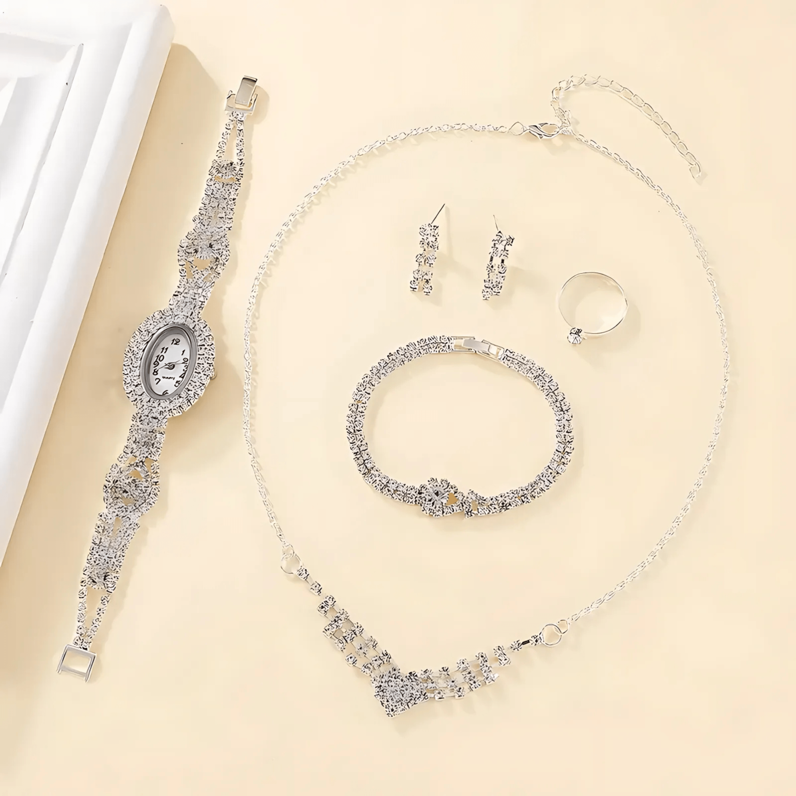 Ensemble de montres et bracelets pour femmes, élégant et tendance — argenté