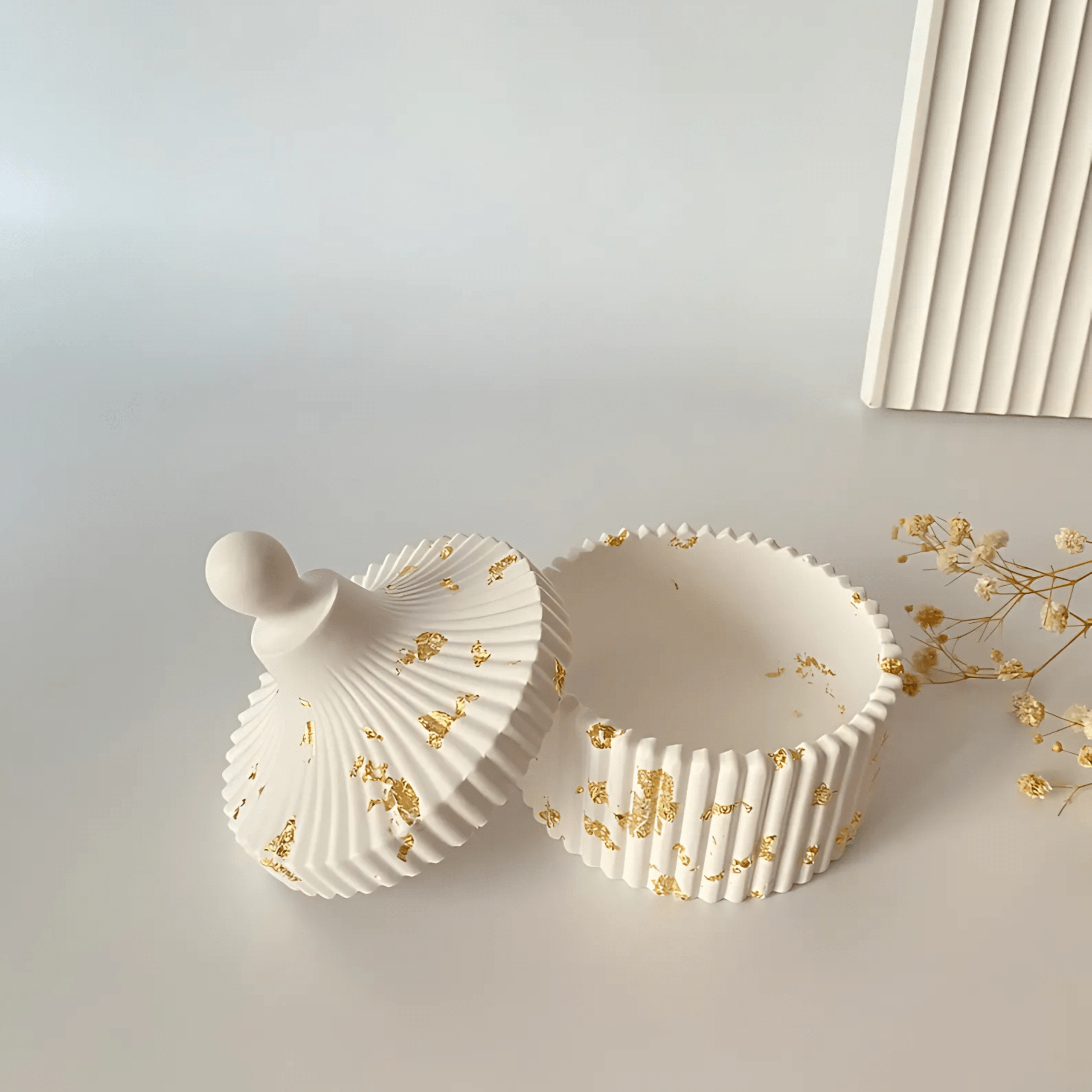 Image de Ensemble de Plateaux Décoratifs en Béton Blanc - Unbranded