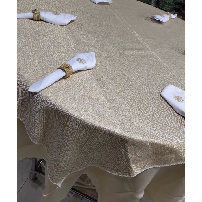 Ensemble Nappe de table et 12 serviettes brodées Skeli hor en tissu Khrib qualité premum tissu,