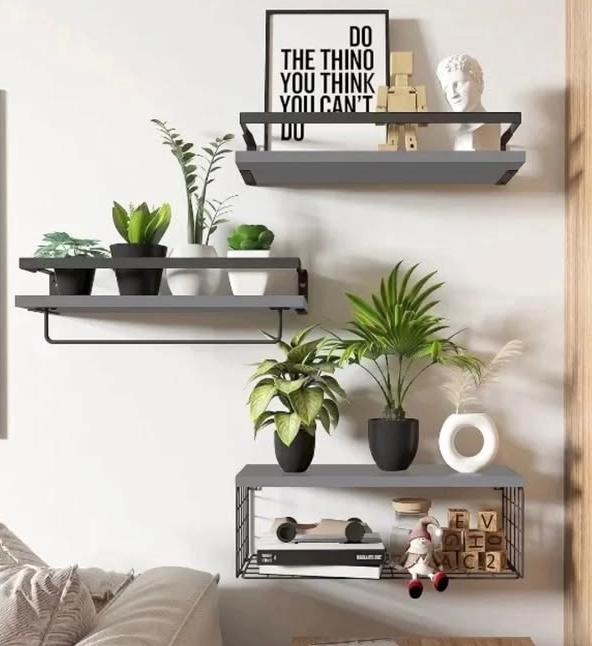 Fixwal Étagères Murales de Salle de Bain - 3 + 1 Niveaux (marron foncé)