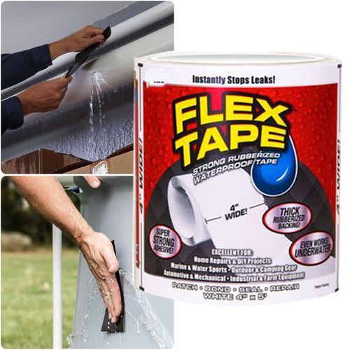 Flex Tape Scotch de réparation blanc Bande autocollante étanche caoutchouc forte Anti-fuite