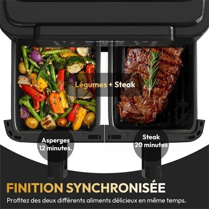 Image de Friteuse Sans Huile – REVOLUTION – R-AF03 – 8L – 2000W – Double Compartiment - Unbranded