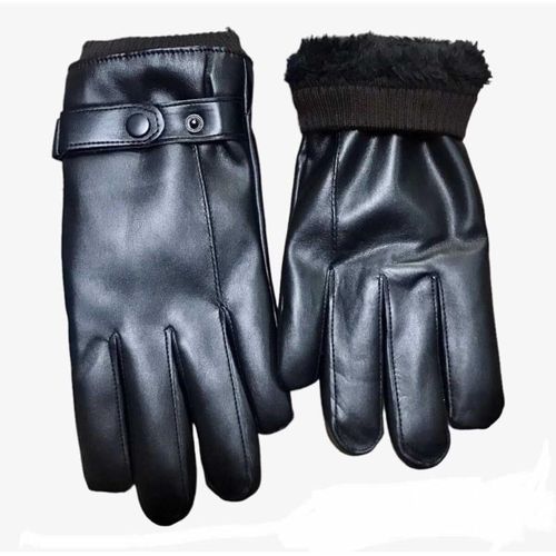 Image de Gants en Cuir Véritable pour Écran Tactile "Homme" - Unbranded