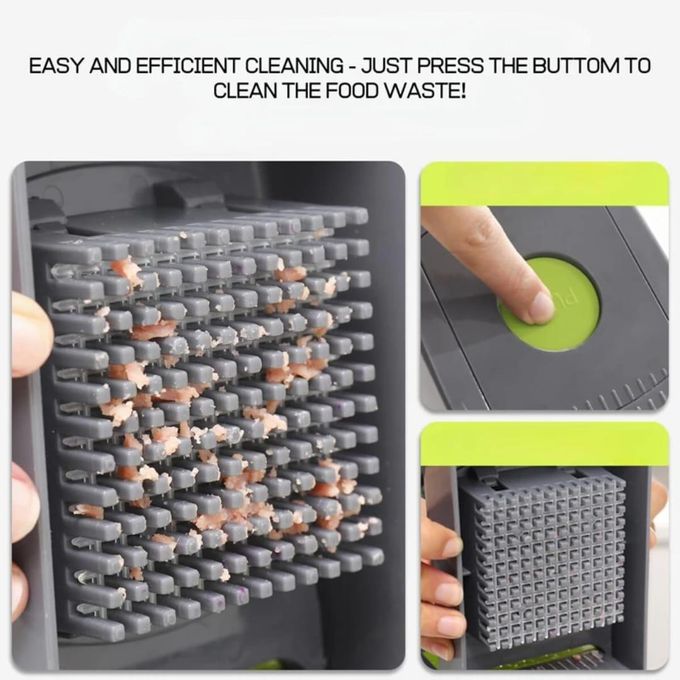 Image de Hachoir à légumes multifonctionnel, lames pour pommes de terre, tomates, concombres et carottes - Unbranded