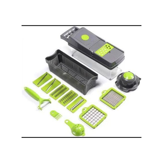 Image de Hachoir à légumes multifonctionnel, lames pour pommes de terre, tomates, concombres et carottes - Unbranded