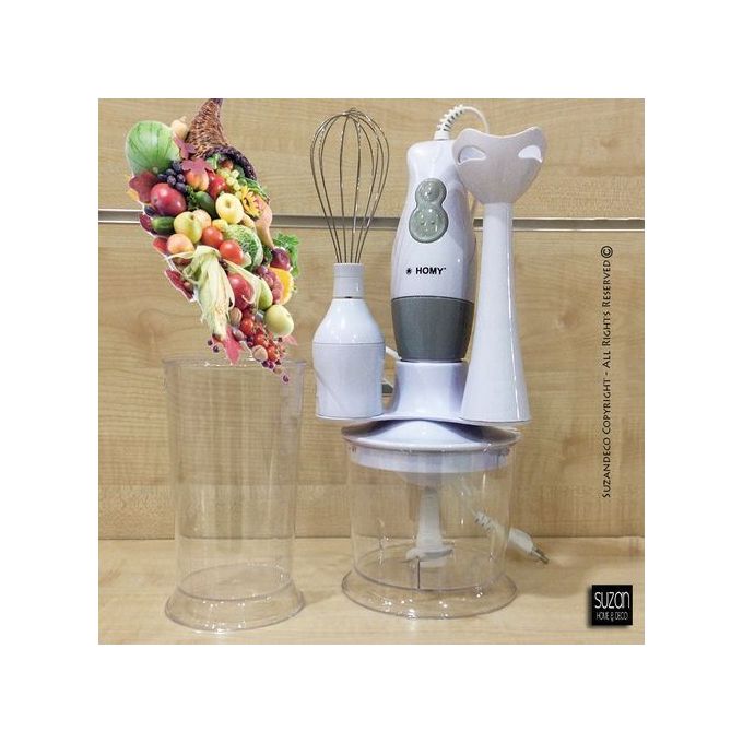 Image de Homy MAXI Robot Mixeur Plongeant 4 en 1 INOX - 2 Vitesses, 700ml + 500ml - Unbranded