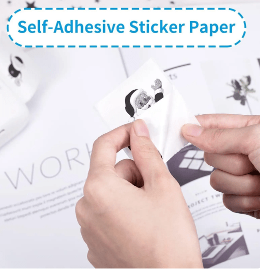 Image de Imprimante portable sans encre, Bluetooth, sans fil, papier thermique, étiquettes autocollants, Android, IOS, 11 rouleaux - Unbranded