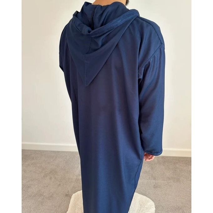 Jabador Maroc Djellaba Mlifa EXTRA Homme haute couture - Bleu Marine