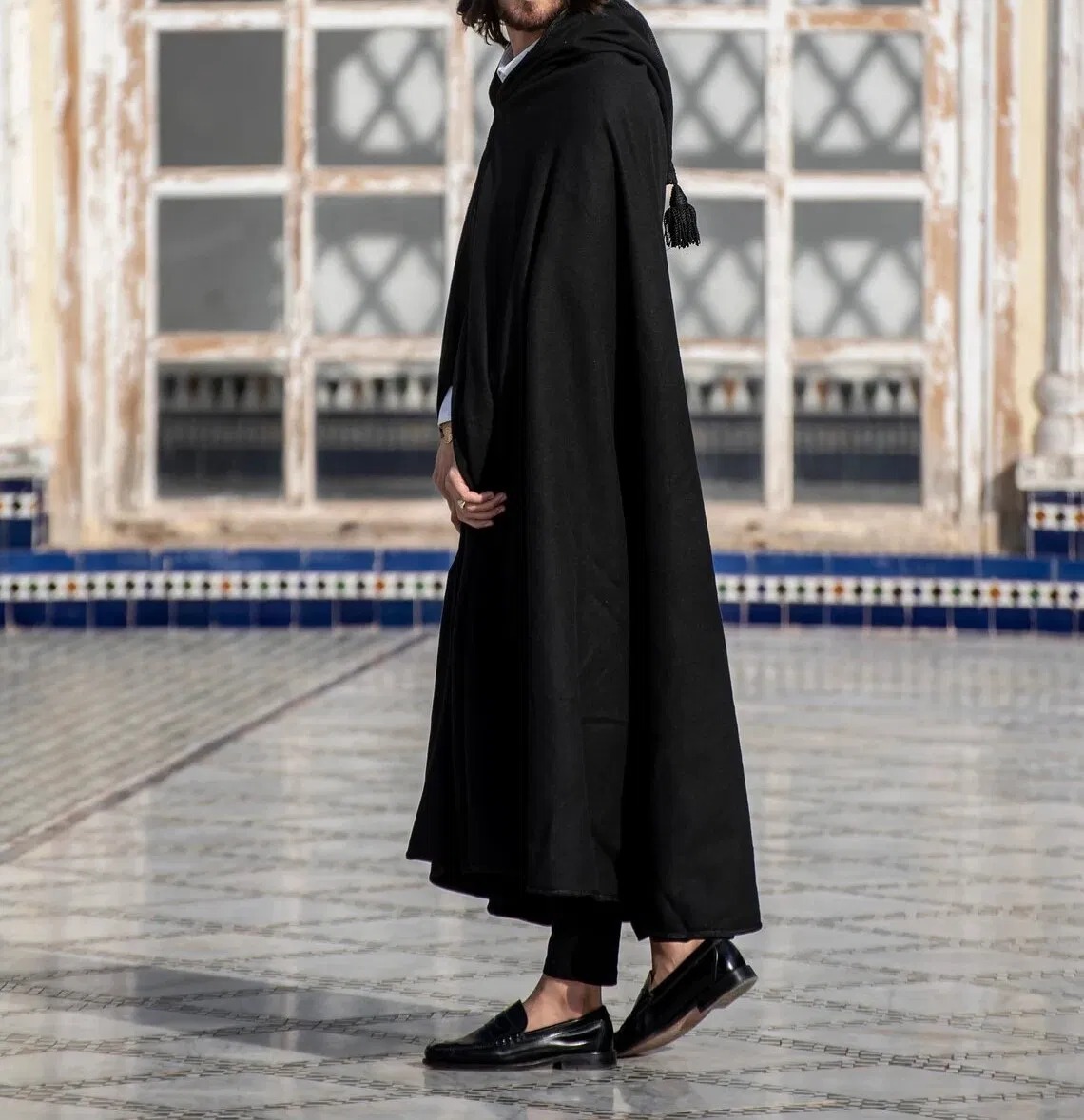 Image de Jabador Maroc Selham Mlifa cachemire a la main Noir - Unbranded