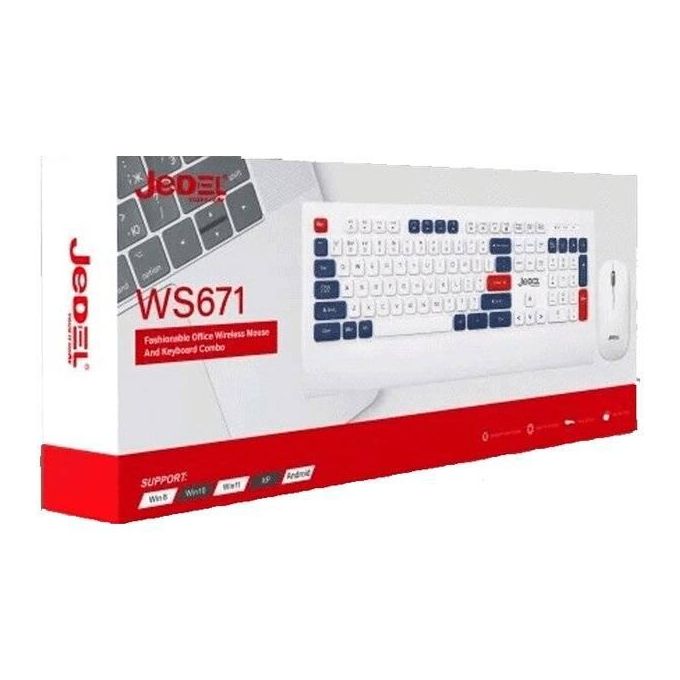 Image de Jedel Pack Clavier Souris Sans-fil WS671 - Azerty Français/Arabe - Unbranded