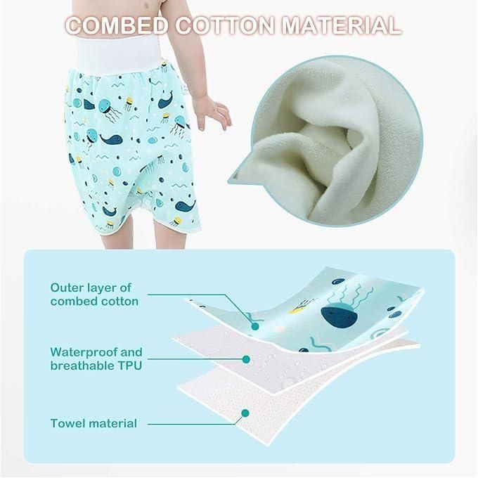 Image de Jupe-Short Imperméable pour Tout-Petits – Couches Réutilisables avec Absorption Intégrée