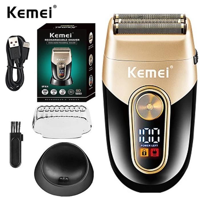 Image de Kemei KM-3209 Rechargeable Beard Shaver Electric Shaver Men Electric Razor Floating Hair Trimmer Face Care - Unbranded