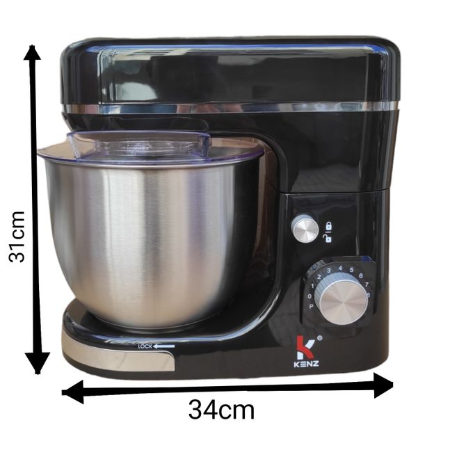 Image de Kenz Robot Cuisine Pétrin 5 LITRES 1300W 8 VITESSE Noire ARTICLE 5834 - Unbranded