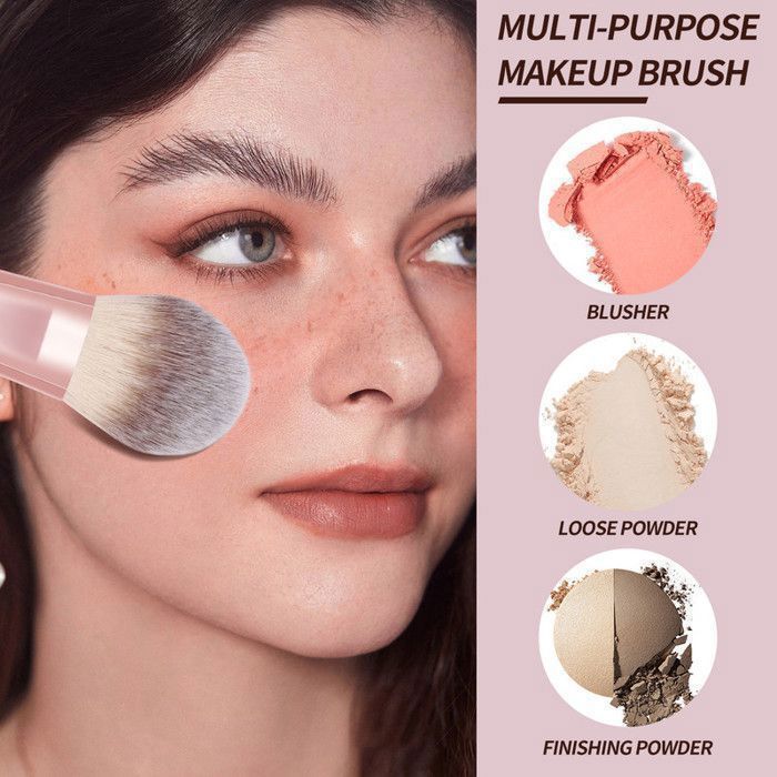 Image de Kit de 18 pinceaux de maquillage - manche noir tube rose doré - Unbranded