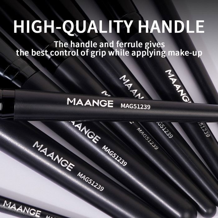 Image de Kit de pinceaux de maquillage - MAANGE - MAG51239 - 18 pièces - Poils en nylon - Couleur noire/brown/pink - Unbranded