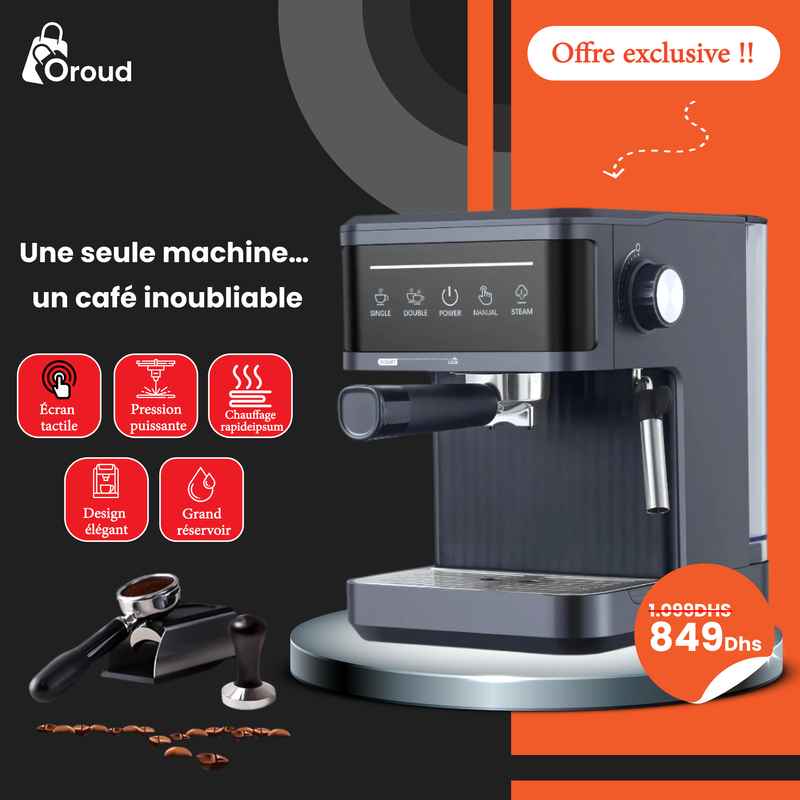 Image de K:OLN Machine cafetière à expresso et cappuccino - 20 Bar -tactil - Unbranded